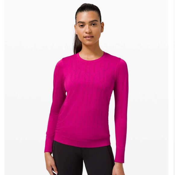 Lululemon Swiftly Breathe Long Sleeve 12 Ripened Raspberry - Picture 2 of 8